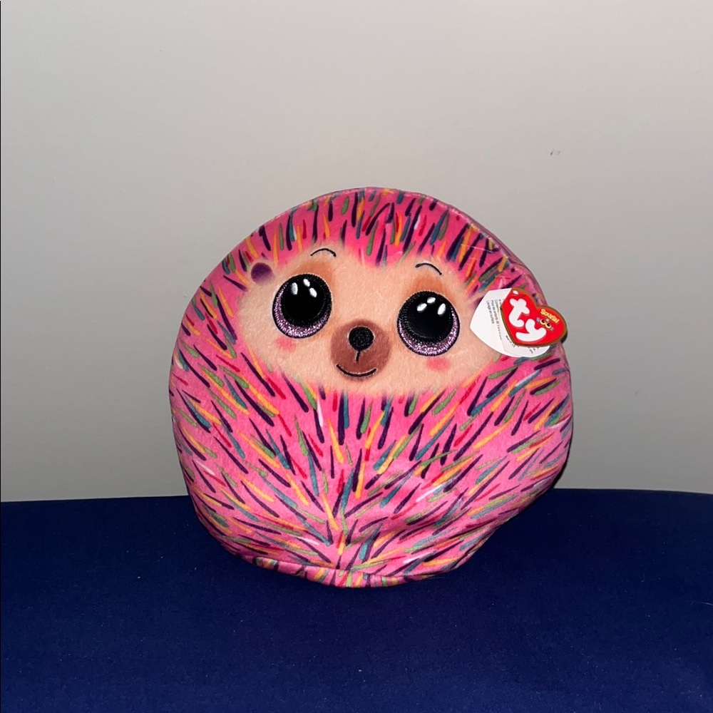 TY Pink and Multicolor Hedgehog Plush